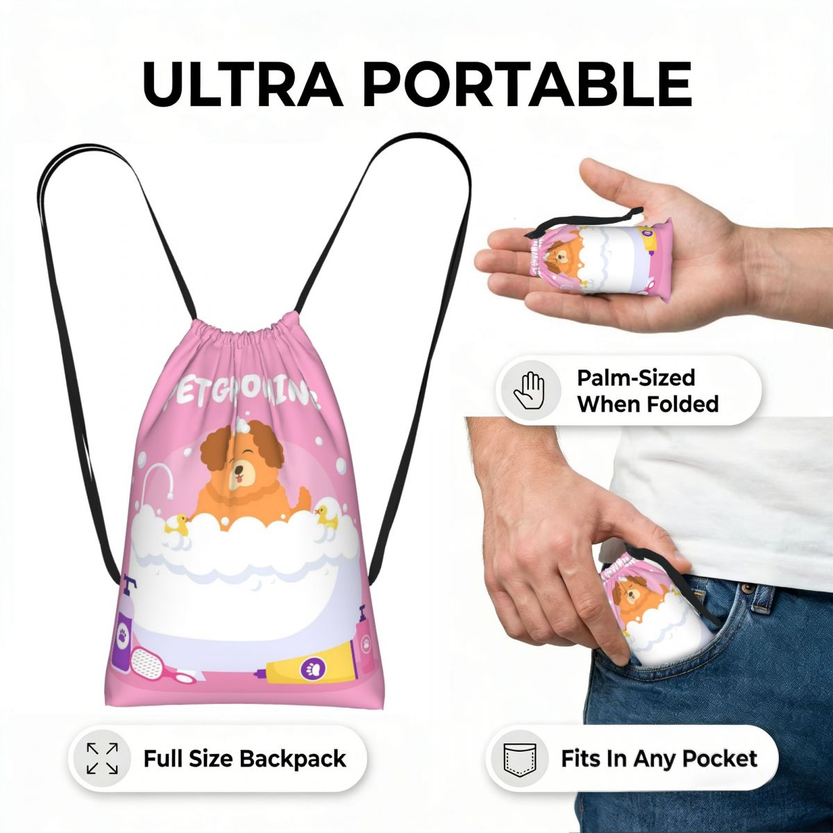 개와 고양이를 위한 애완동물 미용용 드로스트링 백팩 스 - Drawstring Gym Bag 리뷰 및 가격