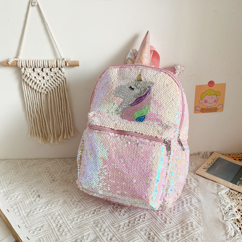 스팽글 유니콘 백팩 핑크 샤이니 경량 미니 커스텀 로고 - Fashion Backpack Women 리뷰 및 가격