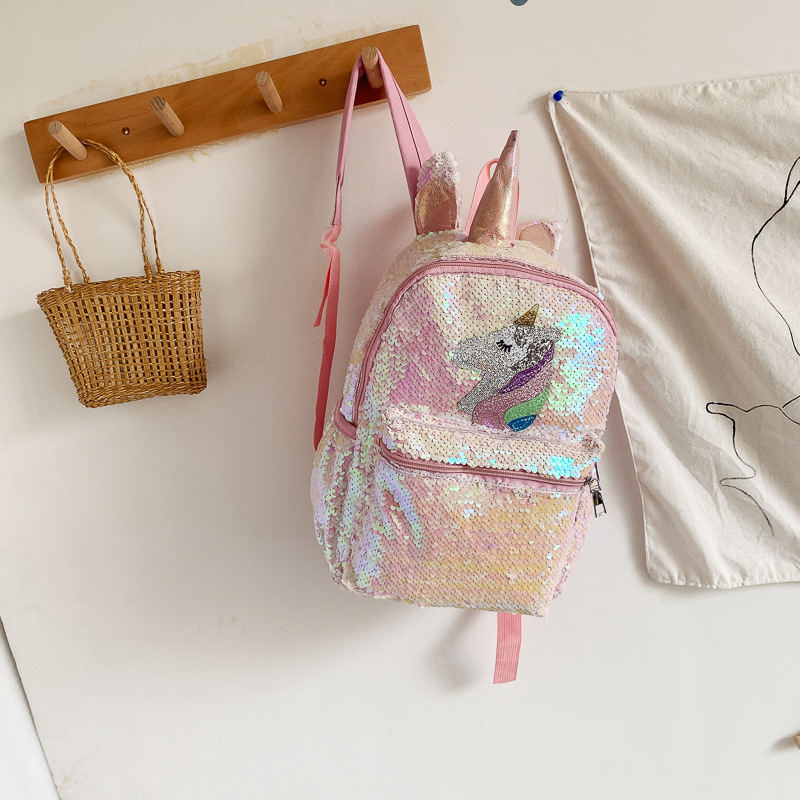 스팽글 유니콘 백팩 핑크 샤이니 경량 미니 커스텀 로고 - Fashion Backpack Women 리뷰 및 가격