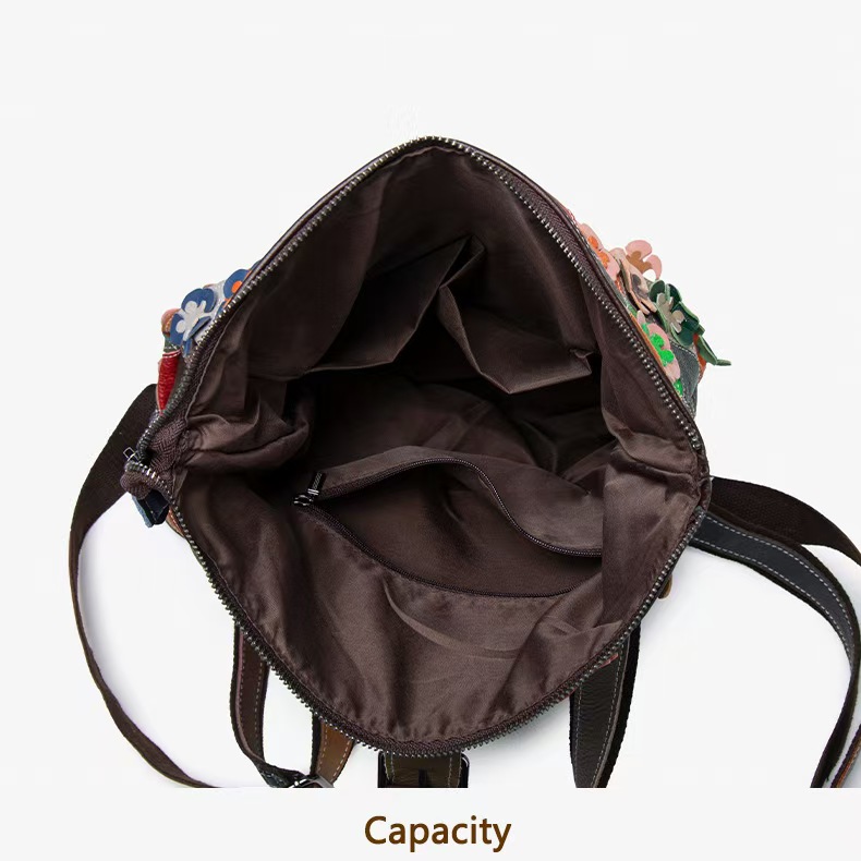 빈티지 여성 정품 가죽 백팩 꽃무늬 리얼 소가죽 숄더백 - Fashion Backpack Women 리뷰 및 가격