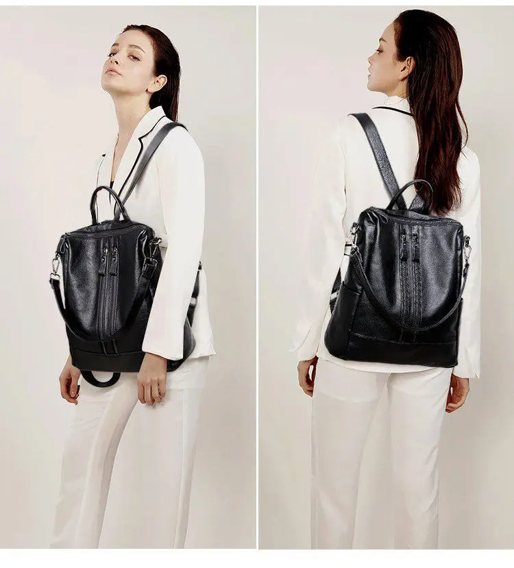 여성 부드러운 가죽 배낭 학교 블랙 캐주얼 다기능 대학 - Mini Backpack Purse 리뷰 및 가격