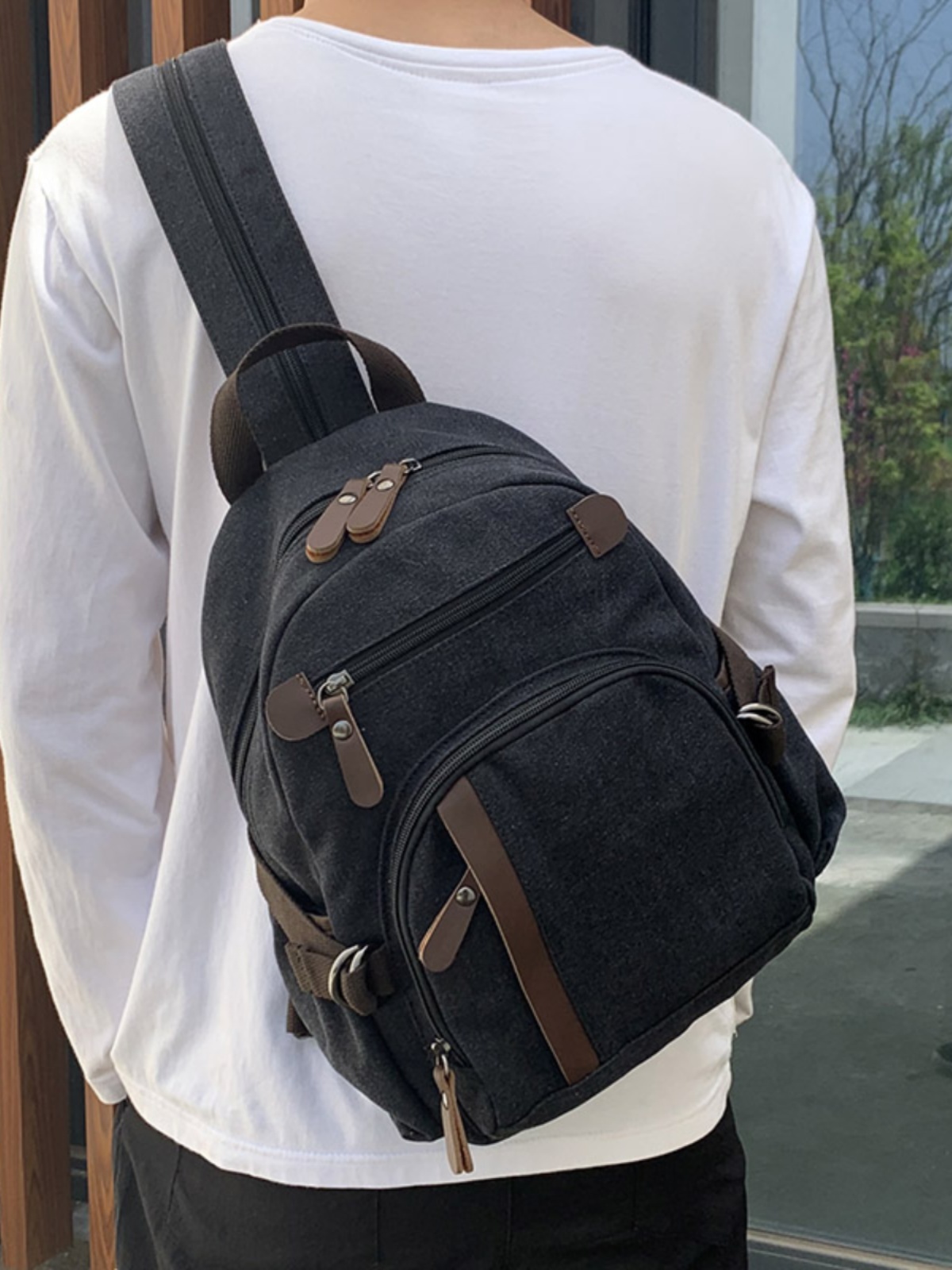 작은 캔버스 백팩 남성용 스포츠 다기능 가슴 가방 캐주 - Canvas Backpack Casual 리뷰 및 가격