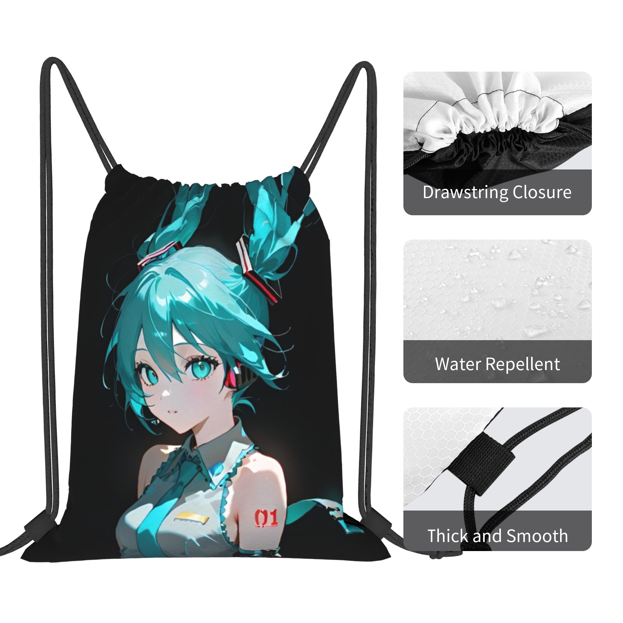 H-Hatsunes Mikus 가방 드로스트링 백팩 스 - Drawstring Gym Bag 리뷰 및 가격